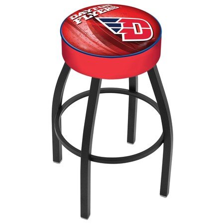 Holland Bar Stool Co 30" University of Dayton Cushion Seat, Blk Wrnkl Base Swivel Bar Stool L8B130DytnUn-D2